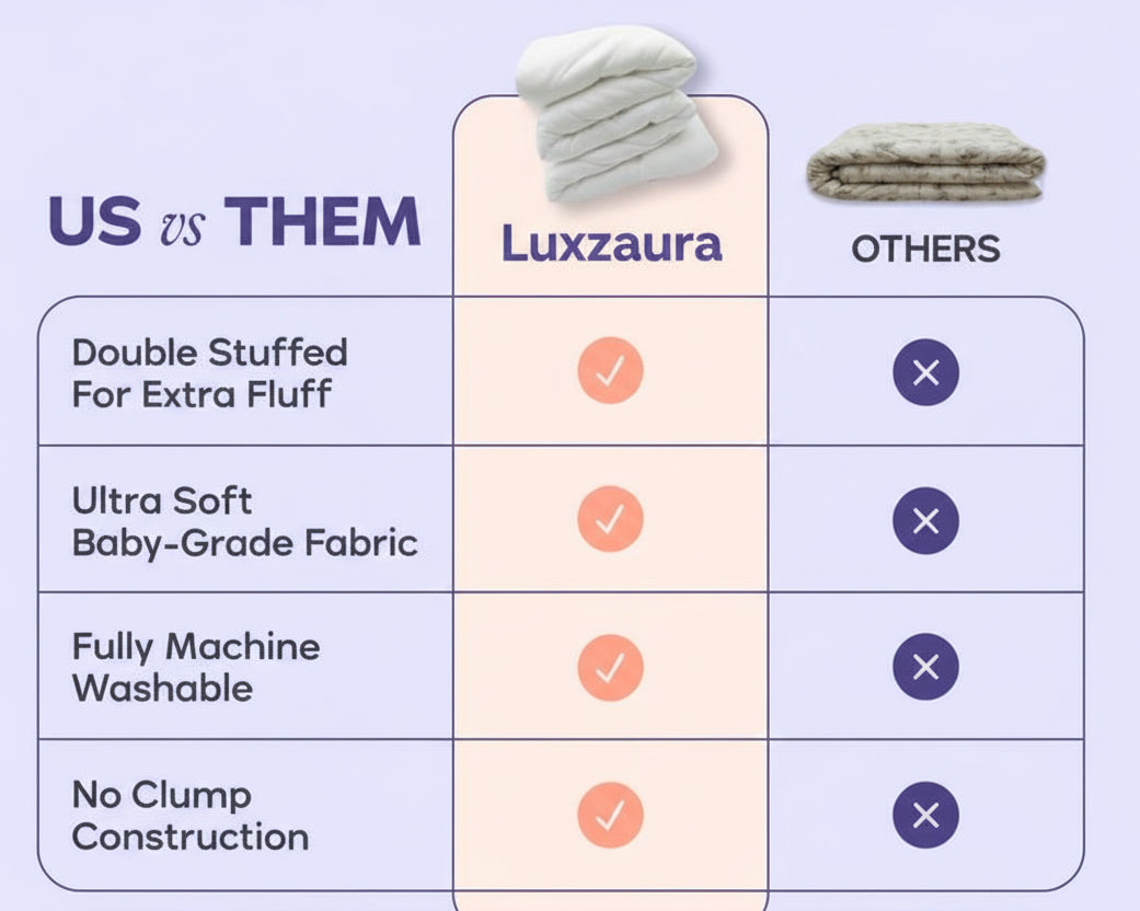 In the Comparison chart between 'mellow' and other product, replace 'mellow' with 'Luxzaura'.